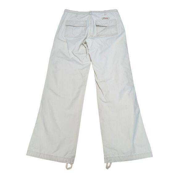 Vintage Abercrombie and Fitch Wide Leg Khaki Pants Twill Patch Pocket Low Rise - Picture 2 of 5